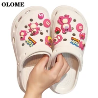 cute cartoon shoes charms set for croc accessories diy shoe flower decoration anime kawaii gift designer jibz croc pins charm