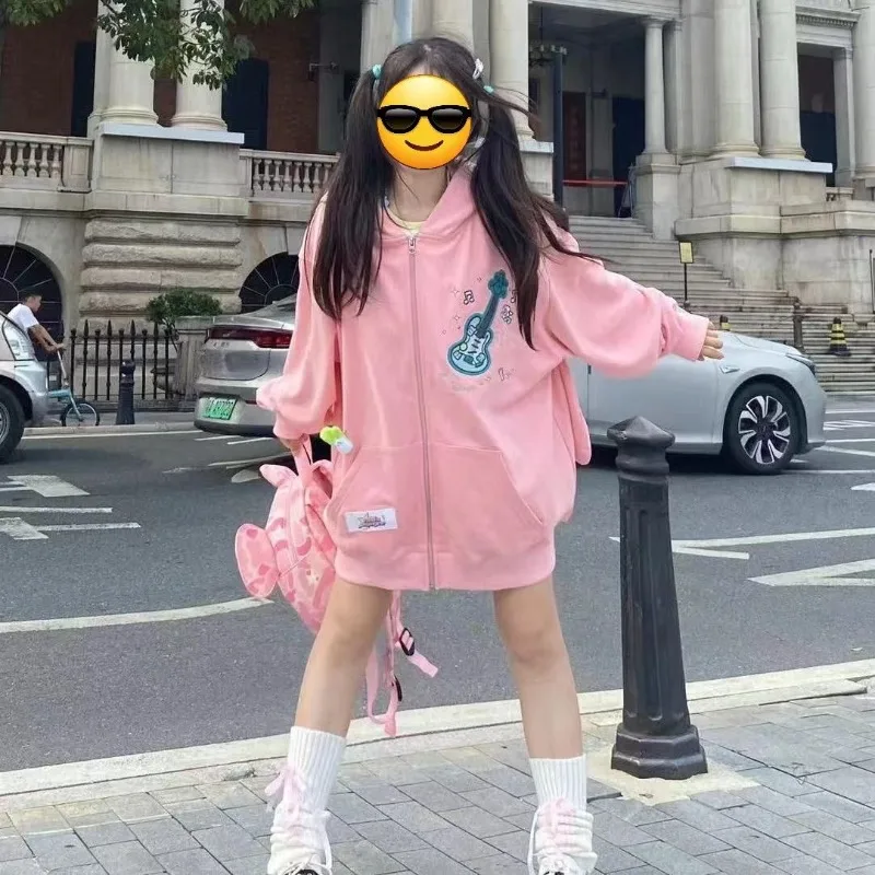 Японская милая студенческая толстовка с кроличьими ушками кардиганы на молнии