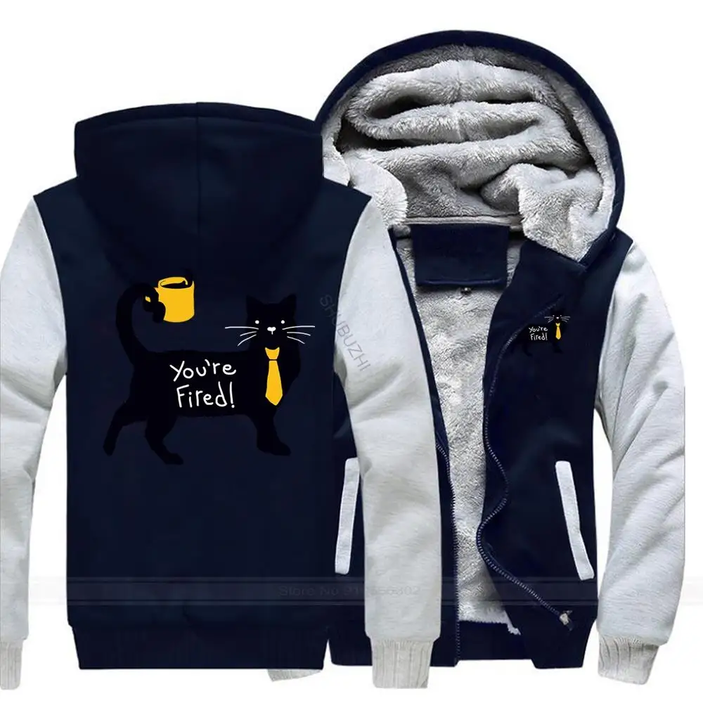 

Fashion Men'S Hoodies Black Cat Funny Kawaii Yellow Tie Cute Water Cup Spring Autumn Male Casual Moletom Sweatshirt Tops