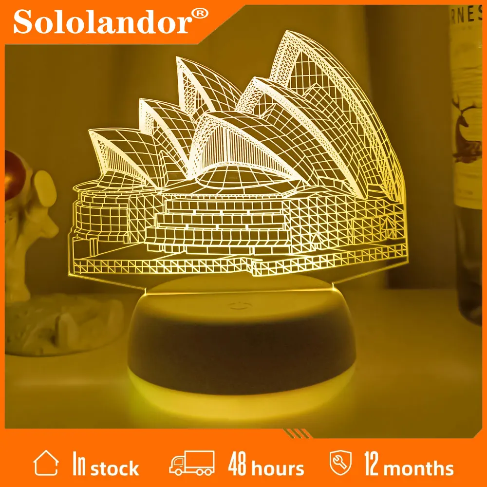 

Romantic Opera House Night Light Sydney USB Touch 7 Color Novelty Lamp 3D LED Desk Cafe Bar Restaurant Table Lighting gift Light