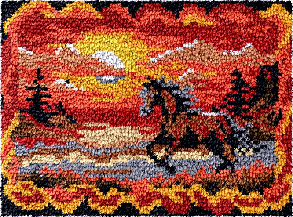 Набор брезентовых крючков для вышивки Horse DT2395 необработанная акриловая пряжа