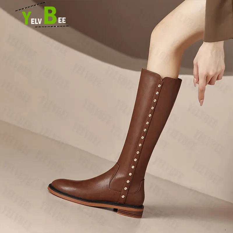 

Winter Women Boots Chelsea Buty Robocze Damskie Low Heels Fashion Goth Knee High Women Shoes 2022 New Square Heel Femme Botas