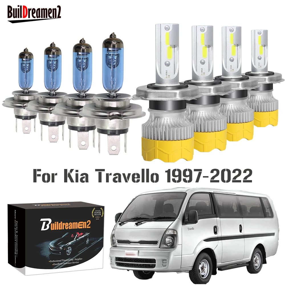

4 Pieces Car Front Headlight Hi/Lo Beam For Kia Travello 1997-2022 Halogen LED Headlamp Bulb High Low Beam 12V Styling