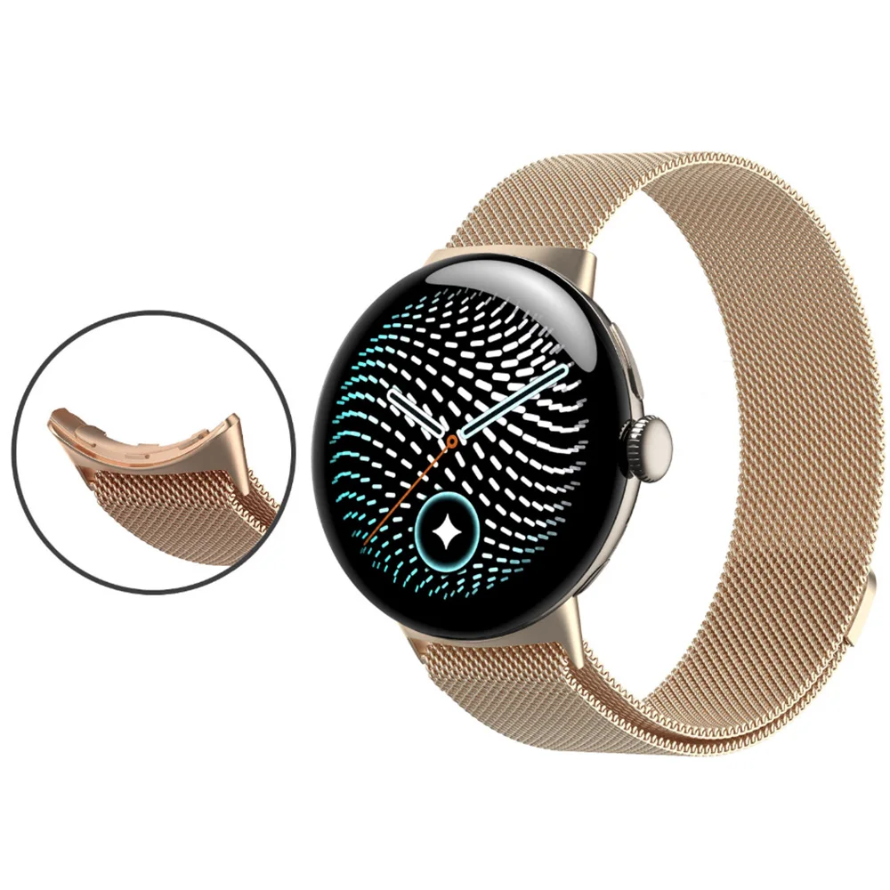Фото Миланский ремешок для Google Pixel Watch 5 45 мм 41 мм, браслет из нержавеющей стали с магнитной застежкой для Pixel Watch 5 4 3 2 1. №4