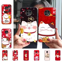 cute lucky cat phone case for samsung s20 lite s21 s10 s9 plus for redmi note8 9pro for huawei y6 cover