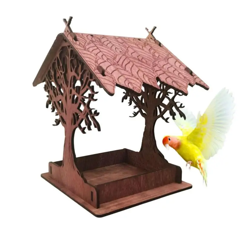 

Wooden Hanging Bird Feeder Decorative Cottage Wooden Bird Seed Feeder Durable Wooden Hanging Bird Feeder Porch Bird House