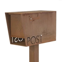 free standing corten steel modern metal mailbox with intercom