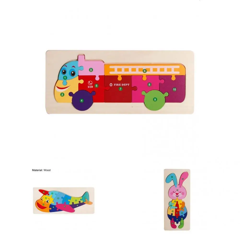 

1 Set Jigsaw Toys Buckle Wooden Eye-catching Enrich Imagination Toddler Puzzle Toddler Puzzle for Kindergarten