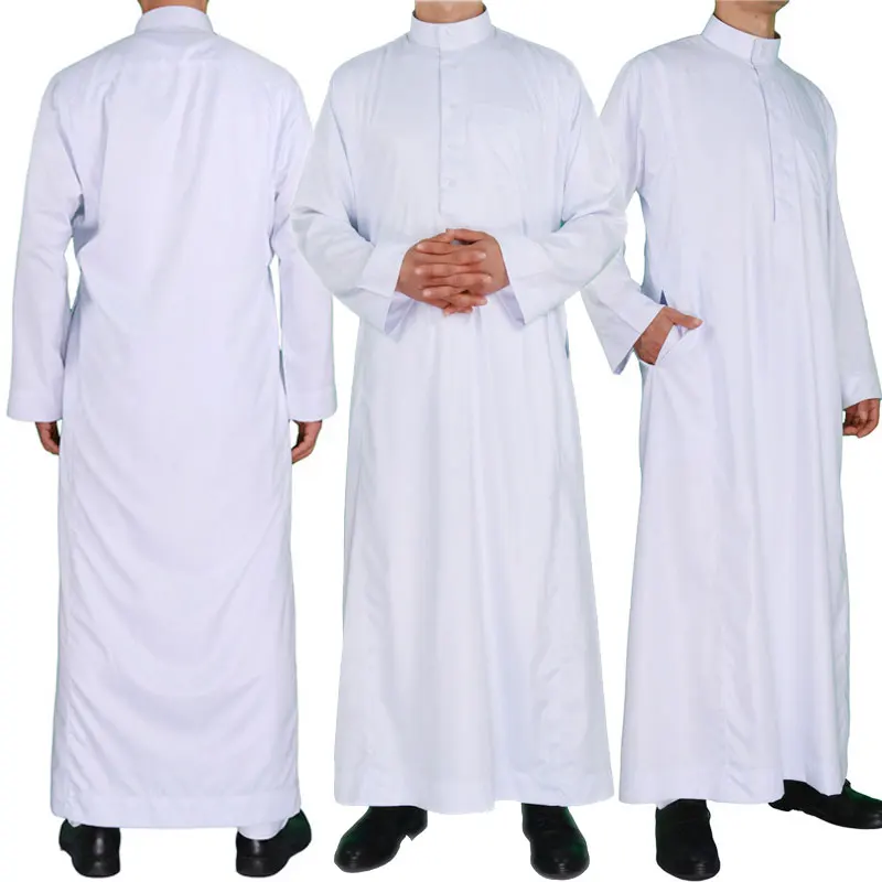 Fashion Mens Muslim Robes Arab Islamic Clothing Eid Men Jubba Thobe Abaya Abayas Saudi Arabia Jalabiyat Ramadan Islam Dress