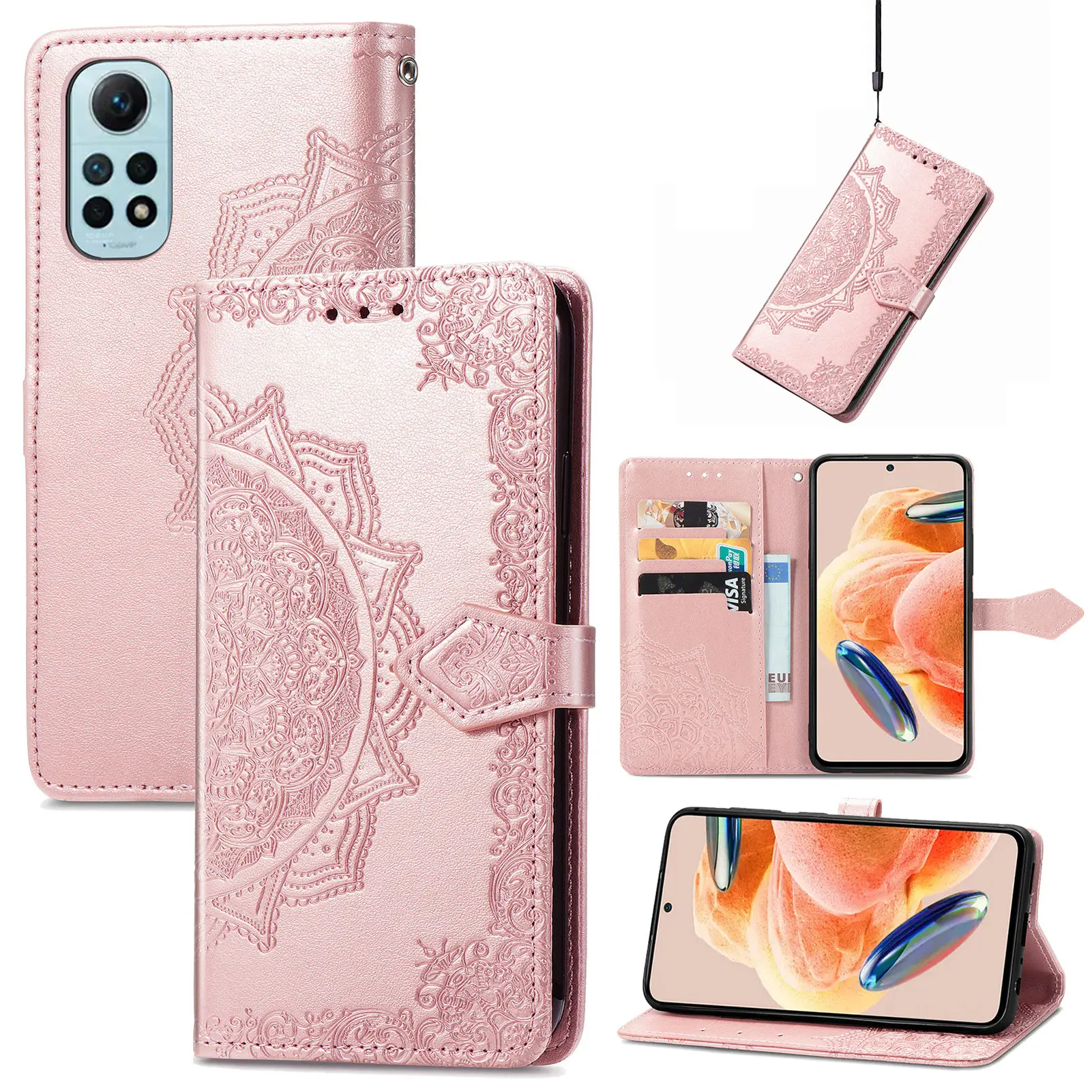 

Чехол-портмоне для телефона Redmi Note 12, кожаный чехол с откидной крышкой и отделением для карт, с ремешком, для Redmi 12c, 10, 9, 9a, 8, 7, A2, A1 Plus