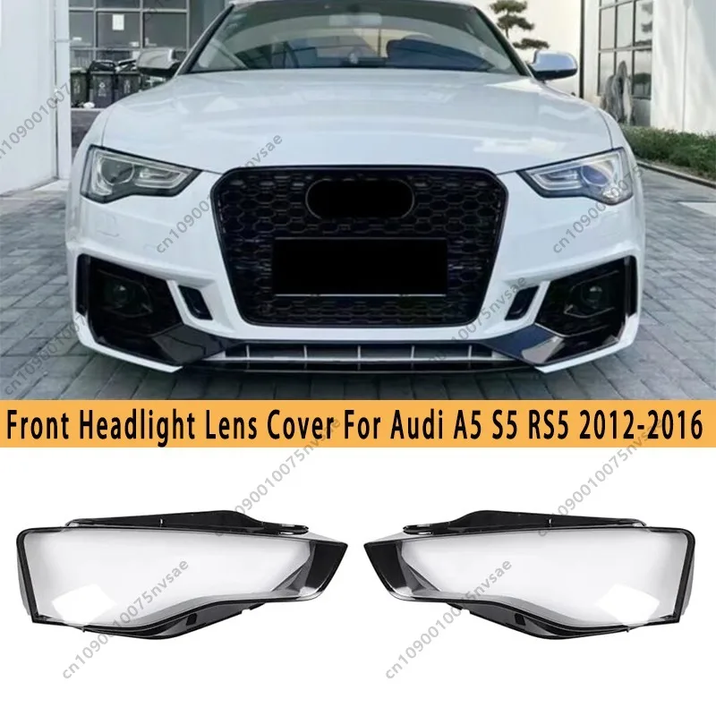 Фото Для Audi A5 S5 RS5 B8.5 2012-2016: Защитная крышка фары, передняя правая/левая, стеклянная линза фары, колпак фары, корпус фары №1