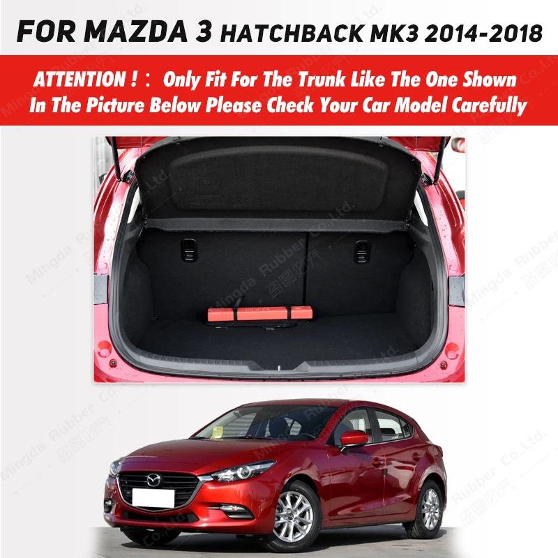 Автомобильный коврик для багажника с полным покрытием Mazda 3 Axela Hatchback 2014-2018 2017 2016 2015