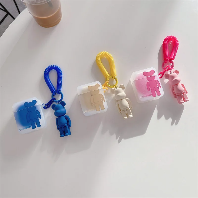

Fashion Bear Pendant Case for AirPods Pro2 Airpod Pro 1 2 3 Bluetooth Earbuds Charging Box Protective Earphone Case Cover