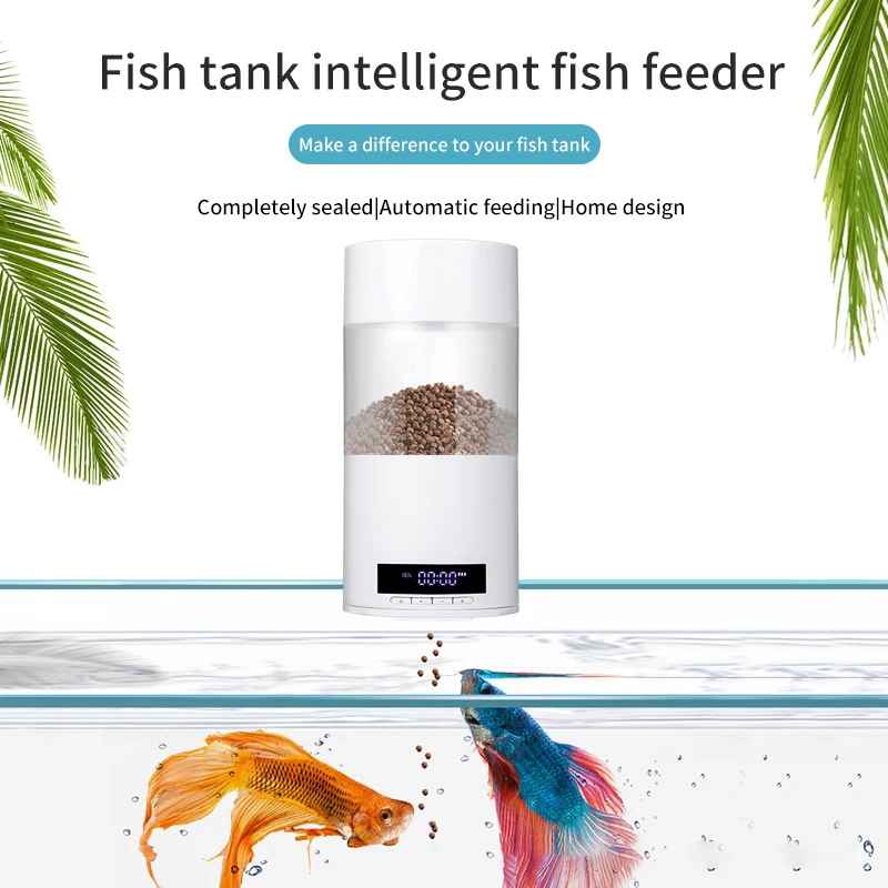 

Smart Fish Feeder 500ml Moistureproof Aquarium Automatic Food Feeder Fish Tank Food Dispenser With Memory Function