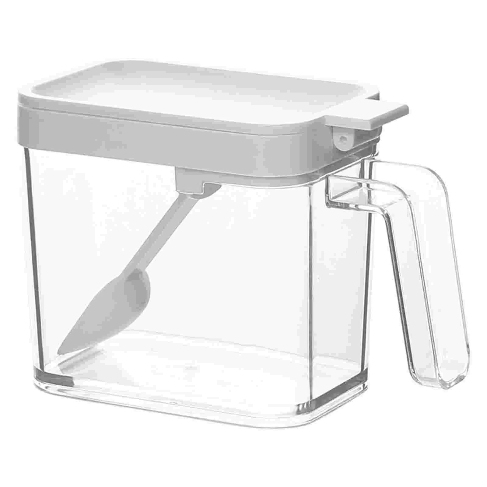

Seasoning Box Delicate Condiment Box Sugar Salt Case with Spoon and Cover