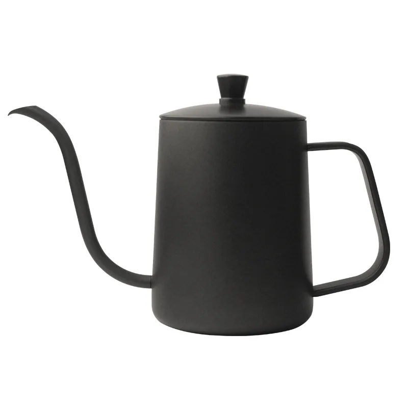 

Drip Kettle 600ml Coffee Tea Pot Non-stick Coating Food Grade Stainless Steel Gooseneck Drip Kettle Swan Neck Thin Mouth 2022