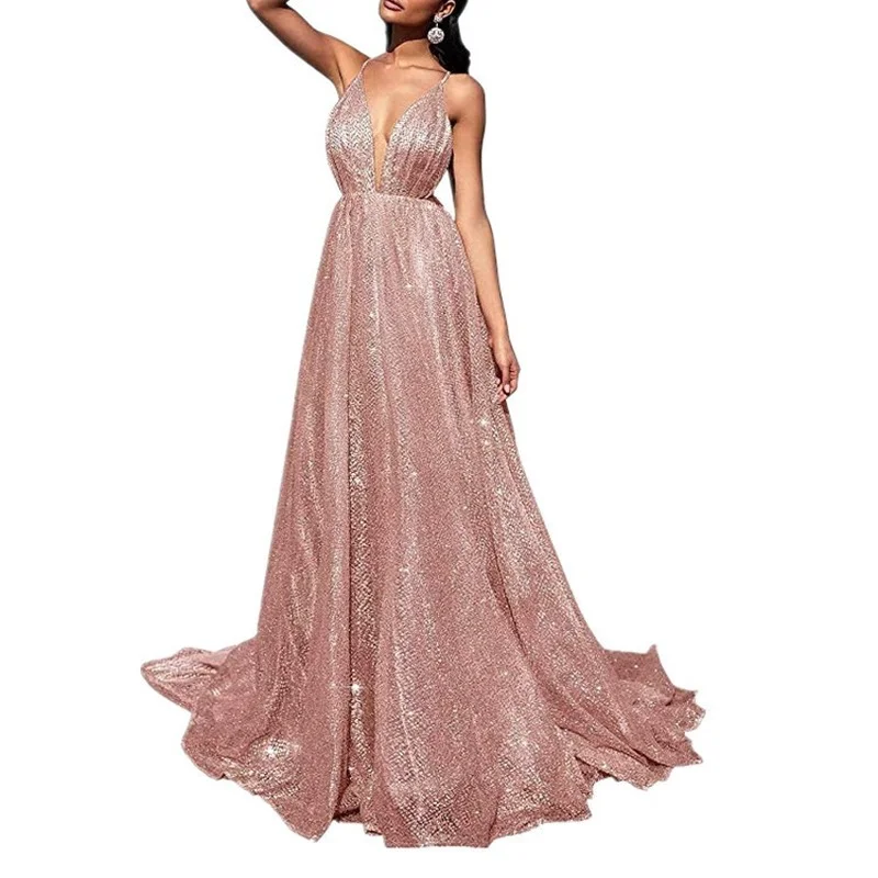 

New V-Neck Sling Dress for Women Sexy Backless Evening Woman Dress