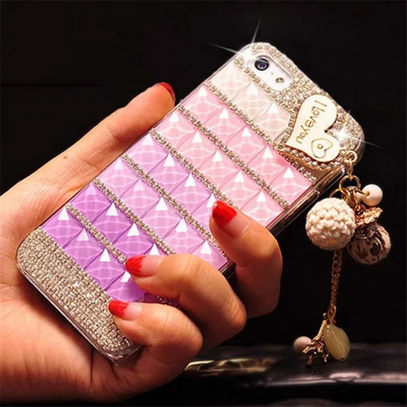 

Bling Jewelled Rhinestone Crystal Diamond Soft Back Pendant Phone Case Cover For iPhone15 14 11 12 13 Pro MAX 7 8 Plus XR XS Max