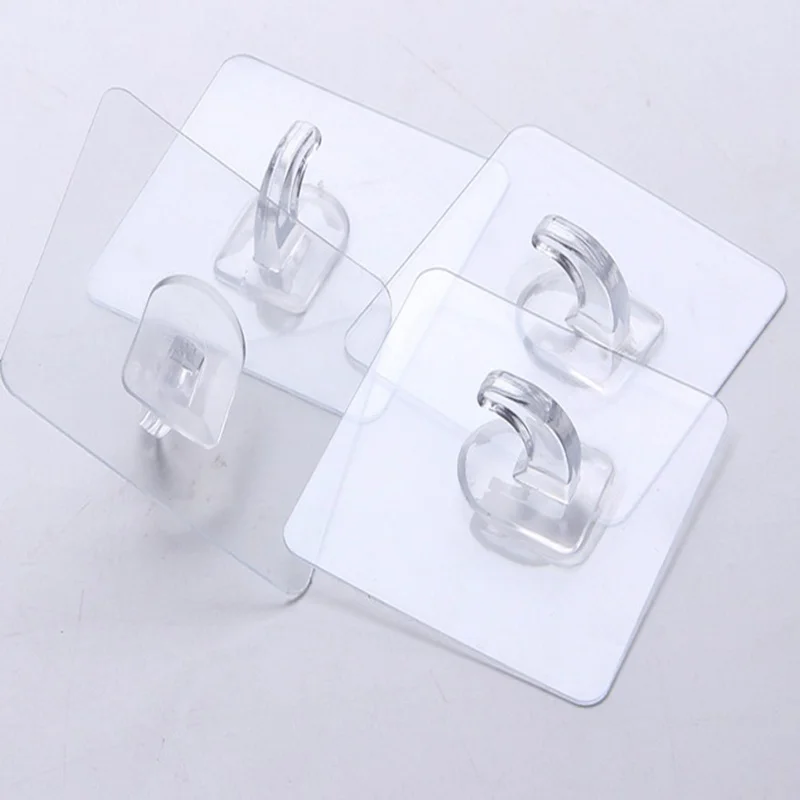 

6 шт., прозрачные настенные крючки для полотенца и швабры