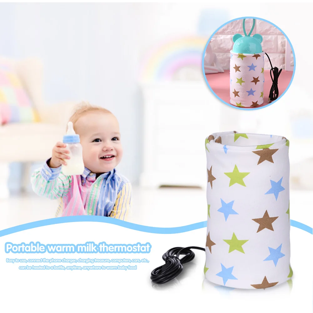 

Portable Baby Bottle Warmer Heater Cotton Printed Infant Feeding Milk Cup USB Bottle Storage Bag Warmer Baby Feeding Tools