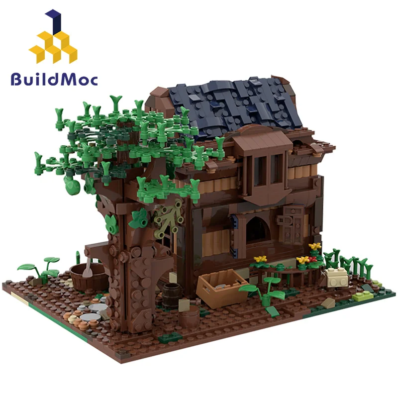 

MOC Modular Medieval House Alternative Build Block Kit Street Town Villa Hut Yard Architecture Assemble Brick Model DIY Kids Toy