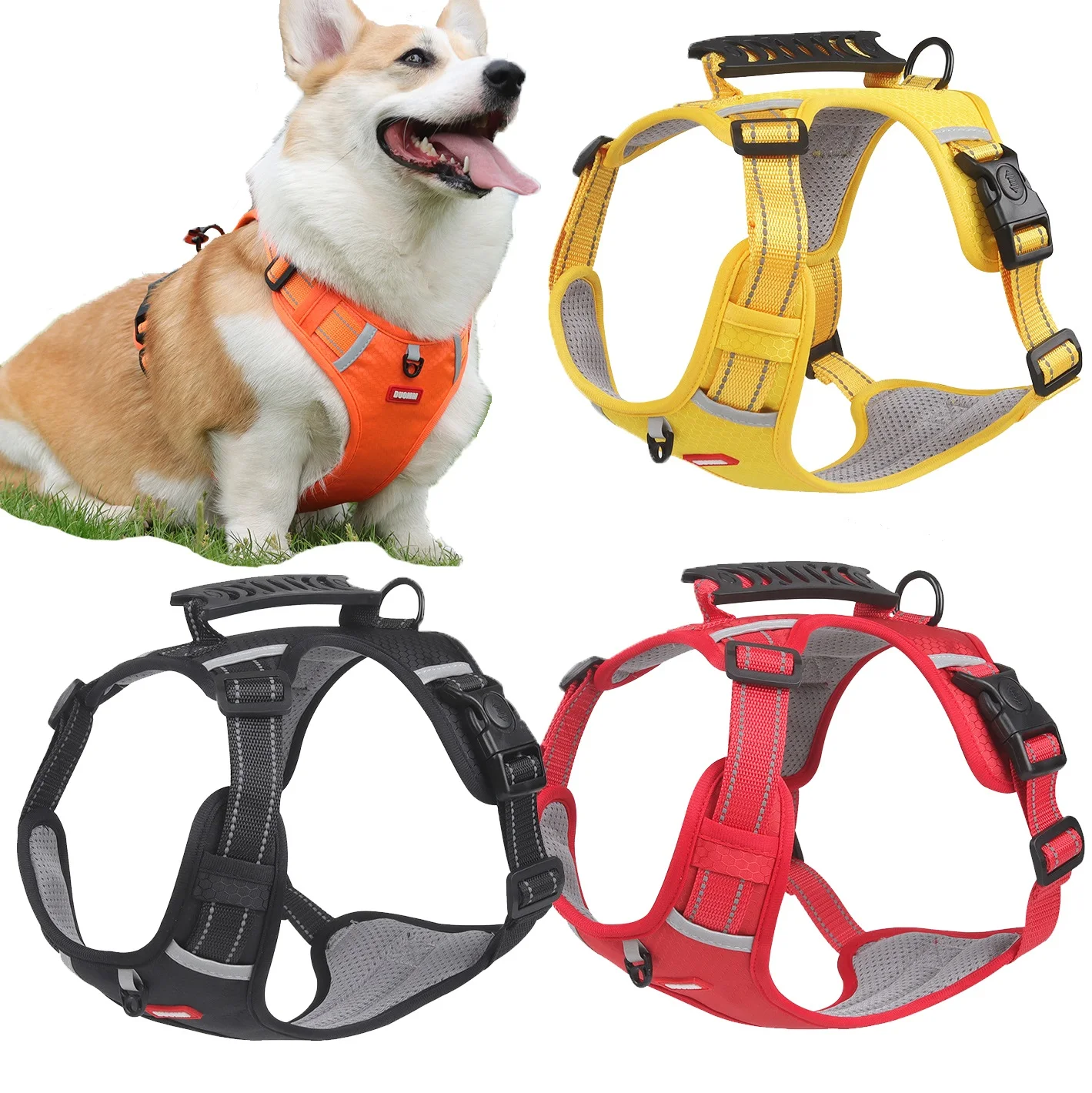 

Dog Harness Adjustable Vest Breathable Reflective Walking Harnesses Comfortable Outdoor Training Chest Strap Pets Dogs Accessory