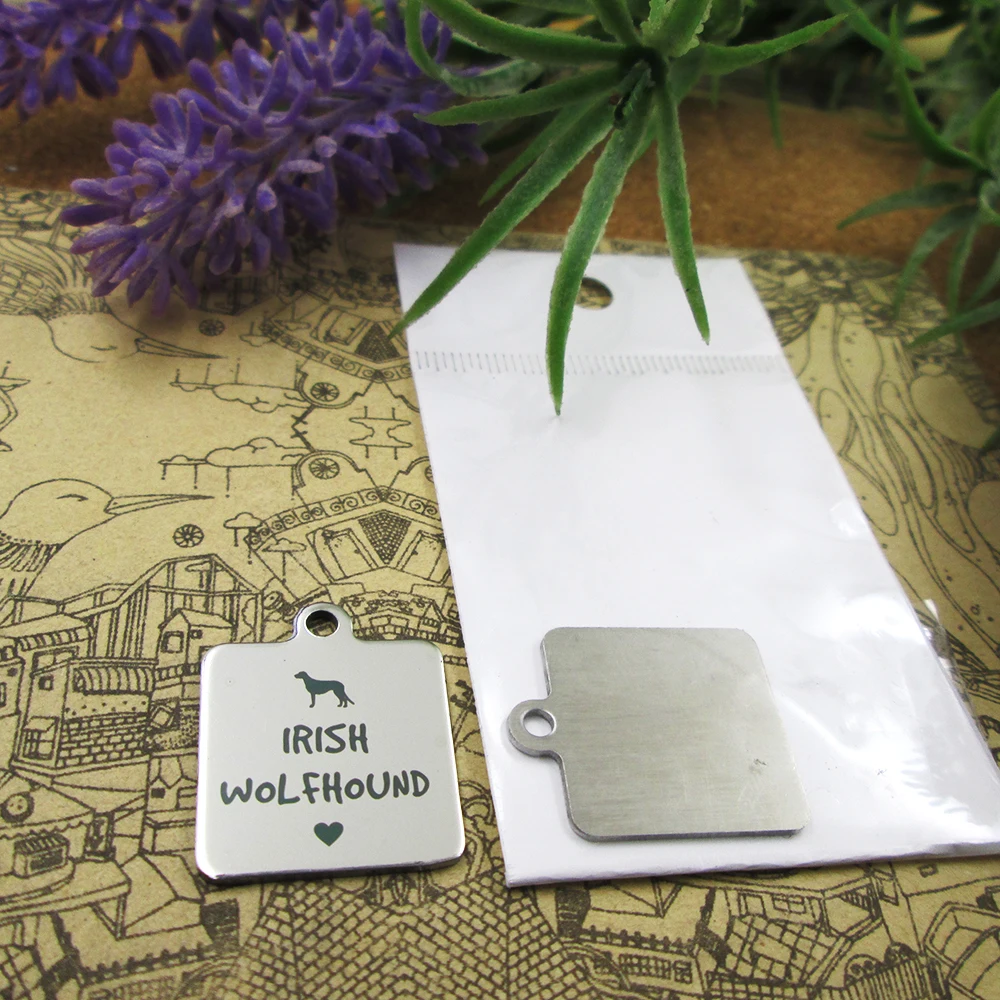 20 шт./лот--подвески из нержавеющей стали Irish Wolfhound для любителей собак больше