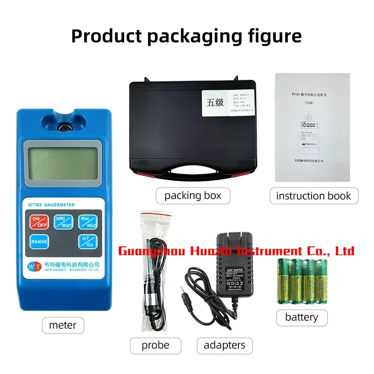 Гауссовый измеритель WT103 для обнаружения магнитных размеров магнитов 5 уровней