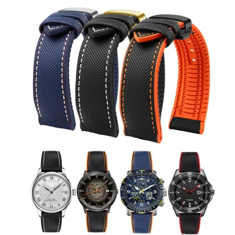 

Rubber for Omega Watch Band 20mm 22mm 24mm Nylon Silicone Bottom Watch Strap for Tissot Men Waterproof Wrist Band Accessories