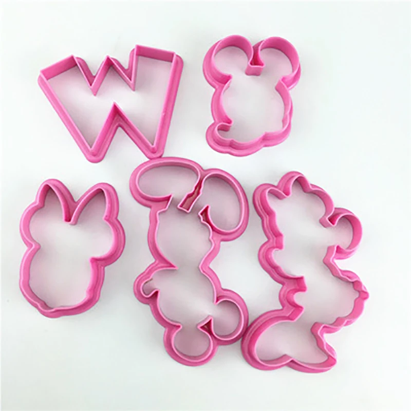 

New 5Pcs Cake Tools Animal Mouse Cookie Cutter Set Christmas Biscuit Stamp Fondant Fudge Mould Kitchen Baking Chocolates Spring