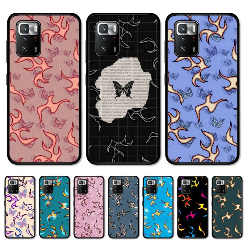 

Fashion Red Flames Fitted Phone Case for Redmi 5 6 7 8 9 A 5plus K20 4X S2 GO 6 K30 pro