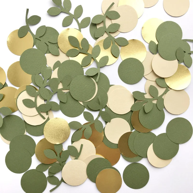

100Pcs Green Leaves Paper Sprinkles Confetti Table Scatter for Baby Boy Girl Birthday Party Baby Shower Wedding Party Decor