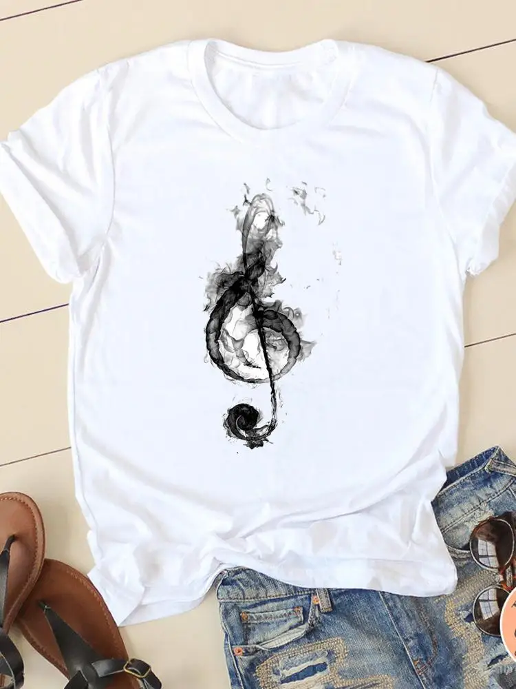 

Music Love Sweet Cute Graphic Tee T-shirts Short Sleeve Ladies Casual Clothing Summer Women Fashion Female T Shirt Clothes