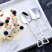 14pcs shovel spoons stainless steel teaspoons creative coffee spoon for ice cream dessert scoop tableware cutlery set