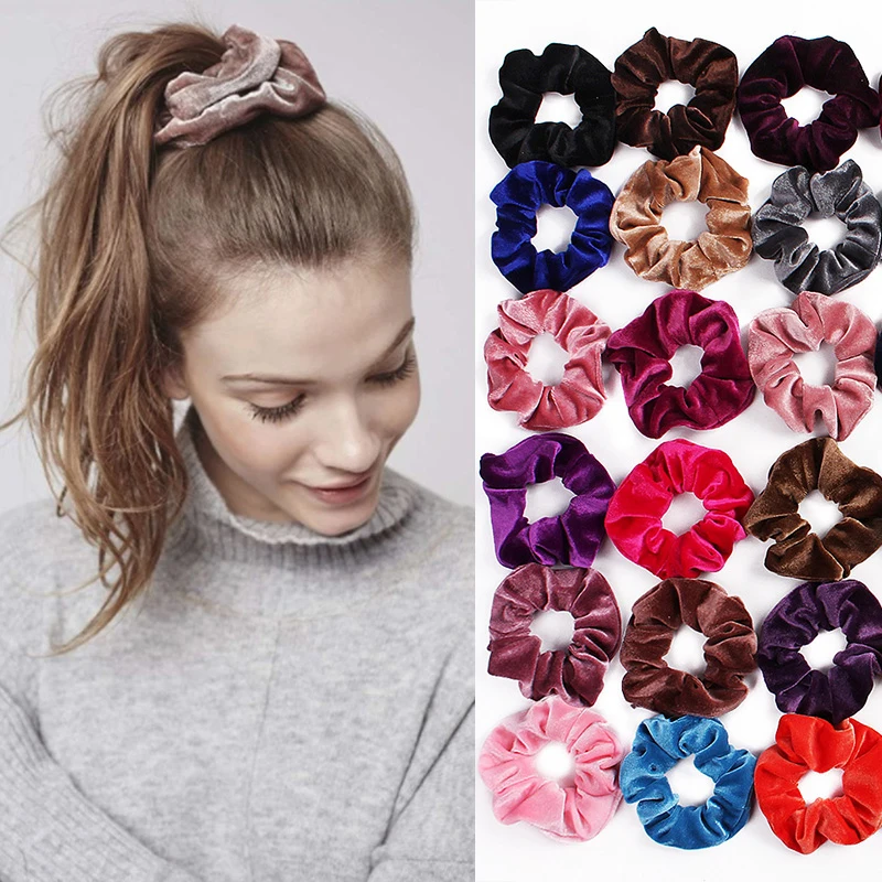 

36pcs Flannel Elastic Scrunchies Multi-color Optional Hair Rope New Girls High Ponytail Hair Rubber Bands Hair Accessories DIY