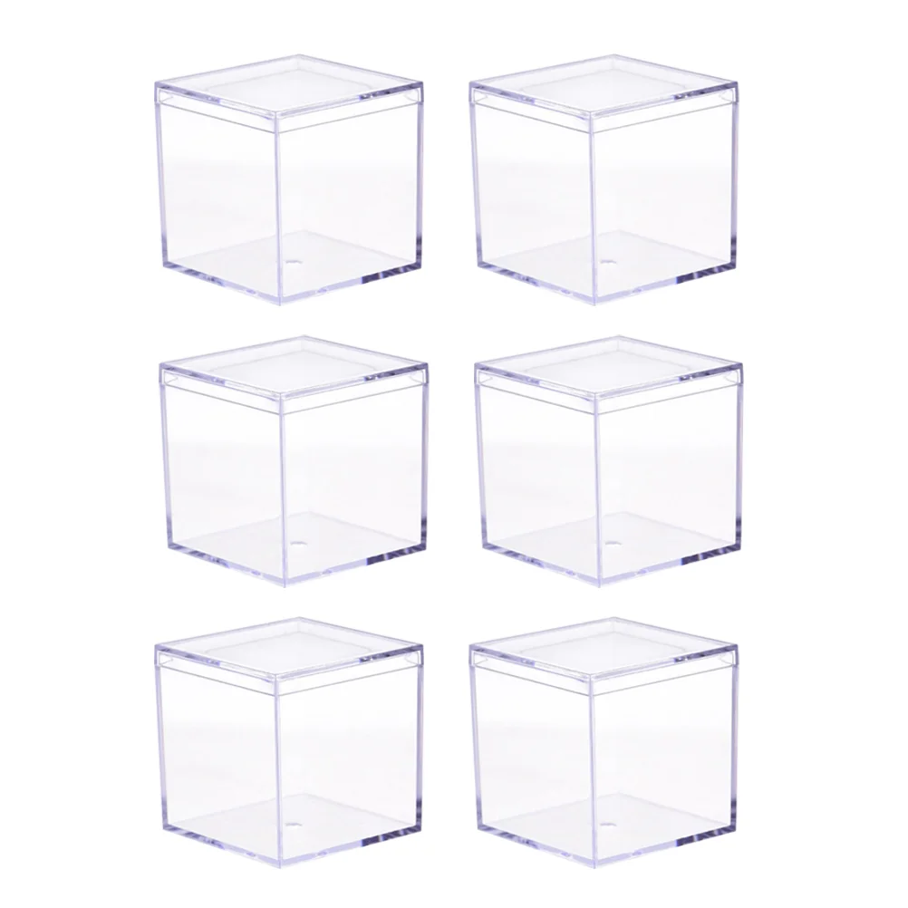 

Прозрачный квадратный куб: 9 шт., маленькая коробка с крышкой, коробки для хранения, органайзер, контейнеры для конфет, крошечных ювелирных изделий