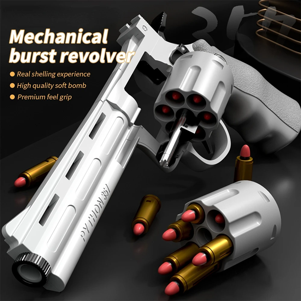 

ZP-5 Revolver Manual Shell Ejection Soft Bullet Toy Gun for Kids Boys Airsoft Pistol Weapons Blaster Long Range Ejecting Gun Toy