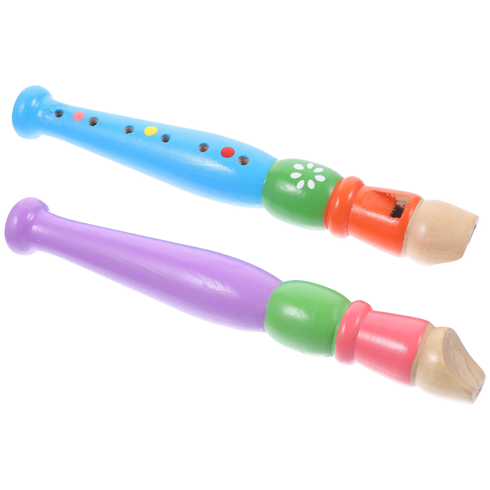 

2 Pcs 6 Hole Piccolo Instrument Toy Kids Educational Toys Musical Enlightenment Flute Wooden Instruments Phone Guitar