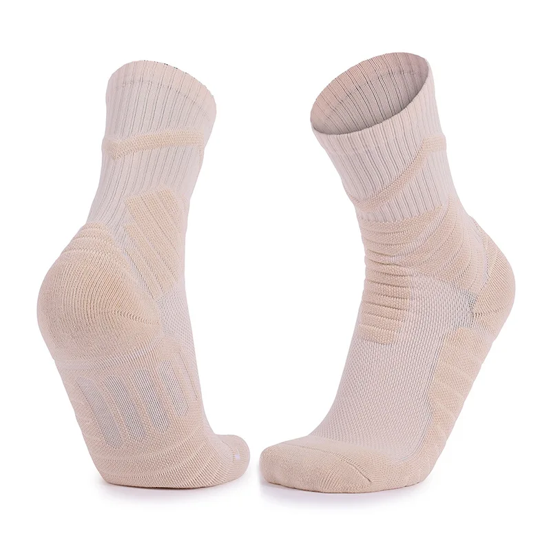 Thickened Towel Bottom Women Basketball Socks Trend Solid Color Elite Sports Socks Breathable Men's Actual Combat Tube Sock