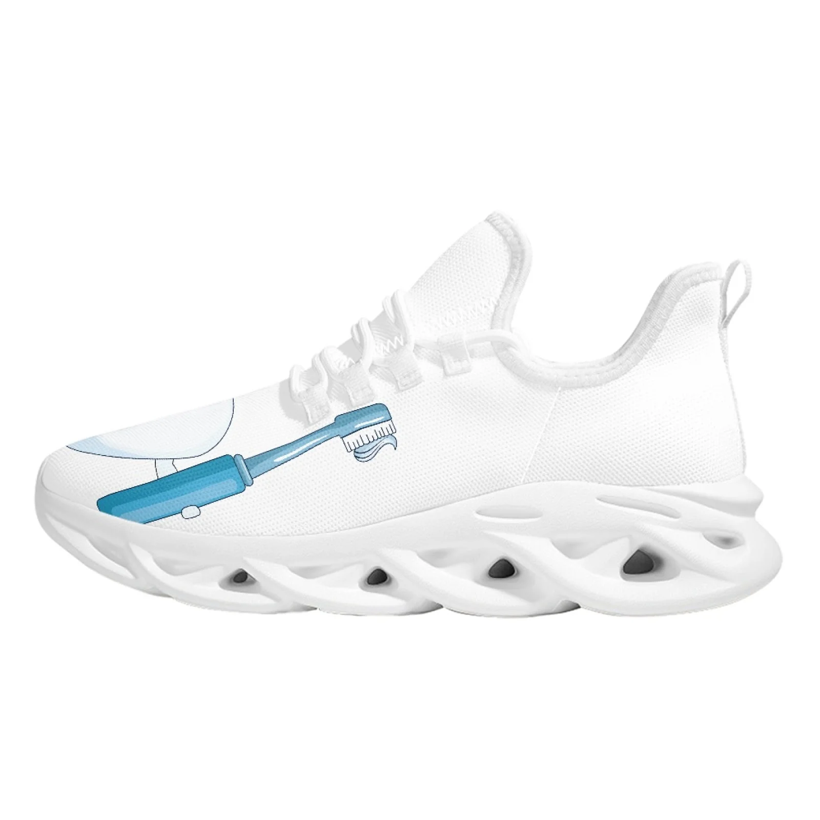Belidome Funny Teeth Dental Print Walking Tennis Shoes for Women Running Shoes Comfortable Mrsh Fashion Nurse Sneakers