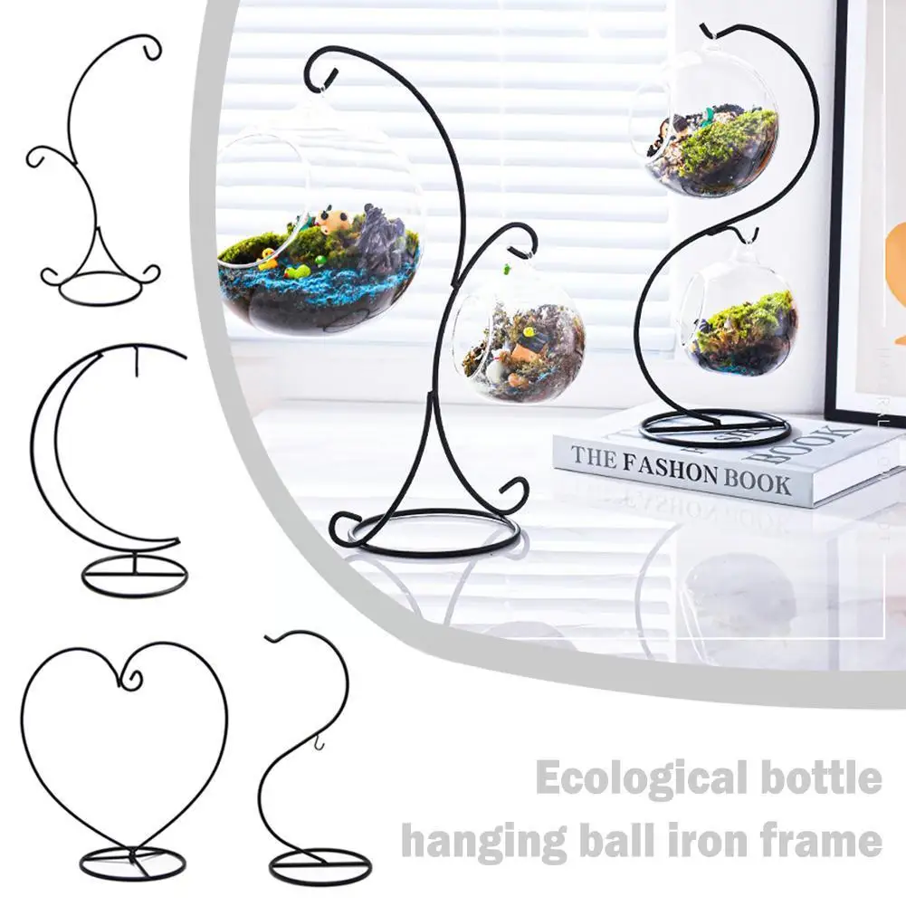 

Подставка для дисплея с орнаментом в форме сердца, железный свадебный подсвечник, подсвечник с растениями, Декор, фотошар, подвесное стекло Q2T6