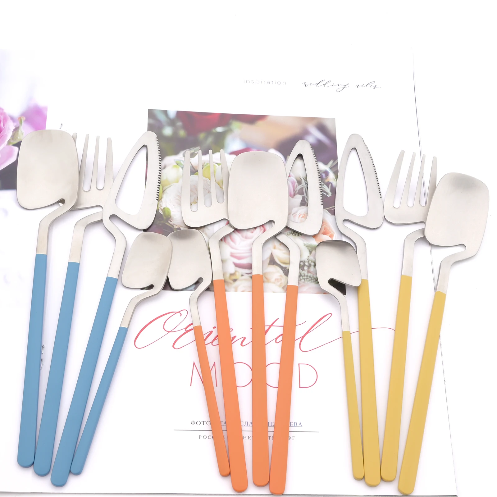 4Pcs Matte Black Cutlery Set Knife Fork Coffee Ice Cream Spoons Dinnerware Set Stainless Steel Tableware Set Kids Sliverware Set