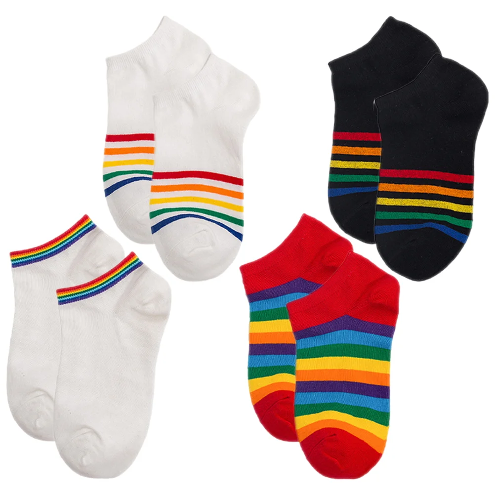 

4 Pairs Ankle Socks Women Running Socks Ladies Socks Cotton Short Socks