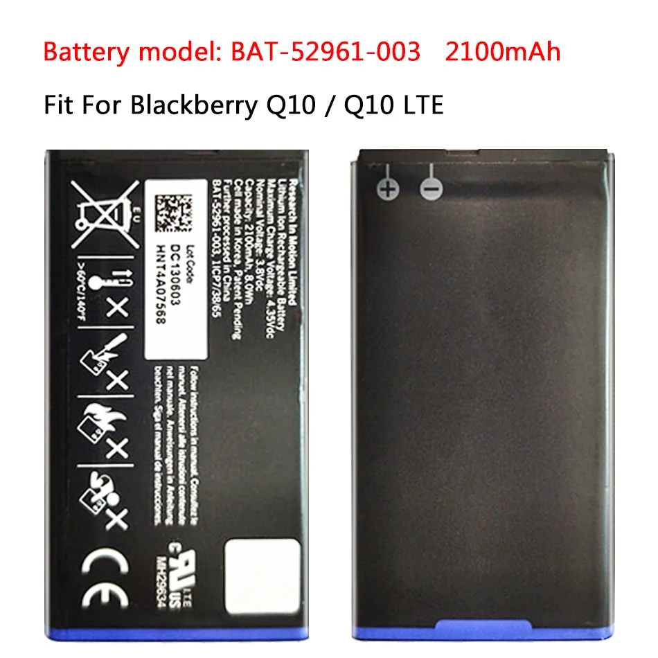 

New Bateria 2100mAh Batterie Mobiele Phone Battery For Blackberry Q10 / Q10 LTE / Q10 LTE SQN100-1 High Capacity Replace Battery