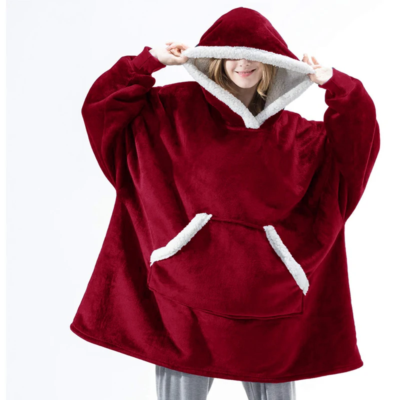 2022 Winter Sweatshirt Women Men Hoodies Giant TV Blanket Long Sleeves Pullover Oversize Leisure Wear Couples Cotton Fleece Warm enlarge