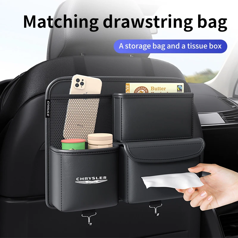 

Car Seat Back Organizer Storage Bag For Chrysler 300C PT Cruiser Grand Voyager Pacifica Sebring MK3 200 Town Country Crossfire