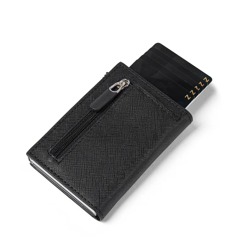 2023 New Rfid Card Holder Wallets Customized Name Carbon Fiber Cards Holder Slim Mini Wallet With Coins Money Pocket Men Purses