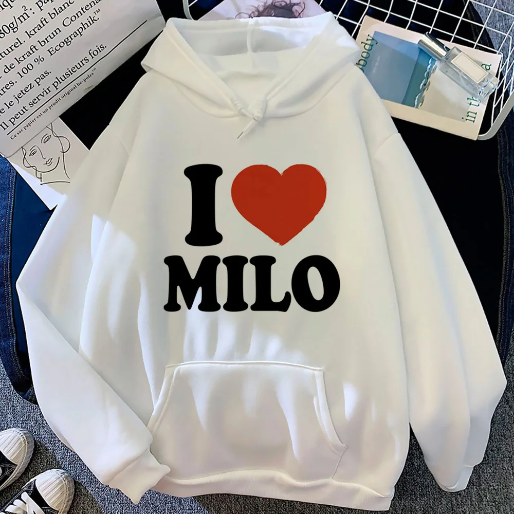 Milo j hoodie casual wear clothes for teens kawaii comic modern style soft fabric women hoddie winter trendy anime athleisure