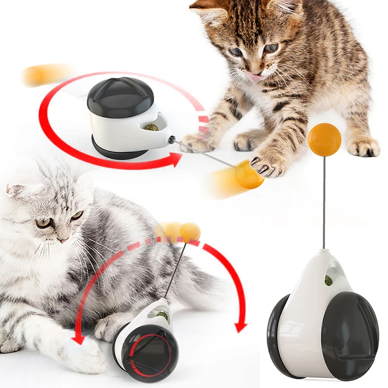 

Tumbler Balanced Wheel Automatic Cat Toy Funny Interactive Funny Toys Wand Teaser Feather Stick Catch Me Ball Kitten Accessories