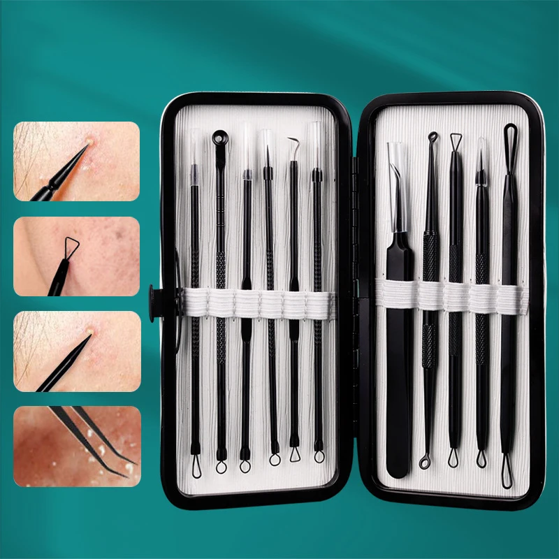 

Blackhead Remover Needles Tool Treatment Squeezing Black Dot Pimple Acne Extractor Spoon Tools Face Comedone Pore Cleaner